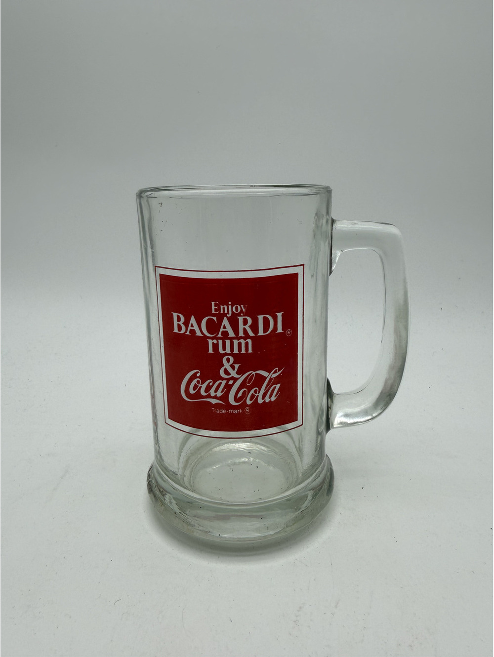 Vintage Bacardi Rum & Coca-Cola Glass Beer Glass Mug
